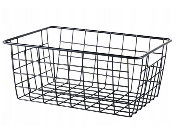 Palėpės metalinis vielos organizatoriaus krepšys virtuvės vaisių krepšiui juodas didelis, Juoda, Szín, Fekete