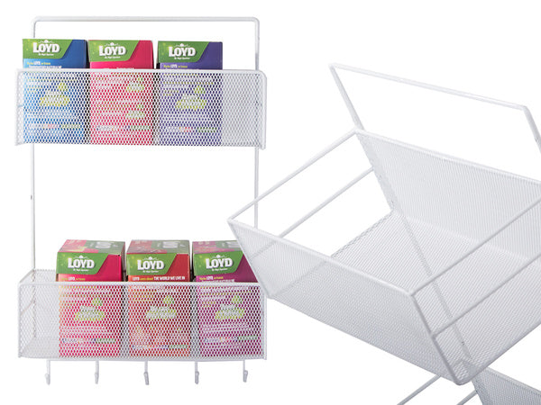 Metalinis organizatorius pakabinama lentyna virtuvės lentyna vonios kambario pakaba, Baltas, Szín, Fehér