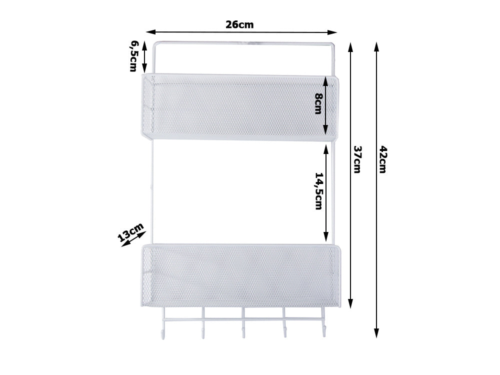 Metalinis organizatorius pakabinama lentyna virtuvės lentyna vonios kambario pakaba, Baltas, Szín, Fehér