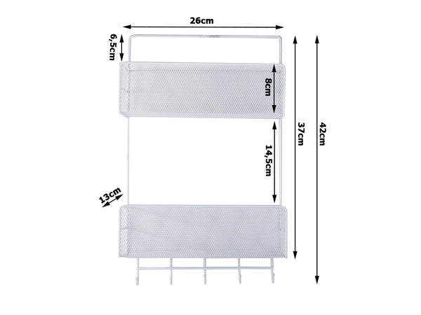 Metalinis organizatorius pakabinama lentyna virtuvės lentyna vonios kambario pakaba, Baltas, Szín, Fehér