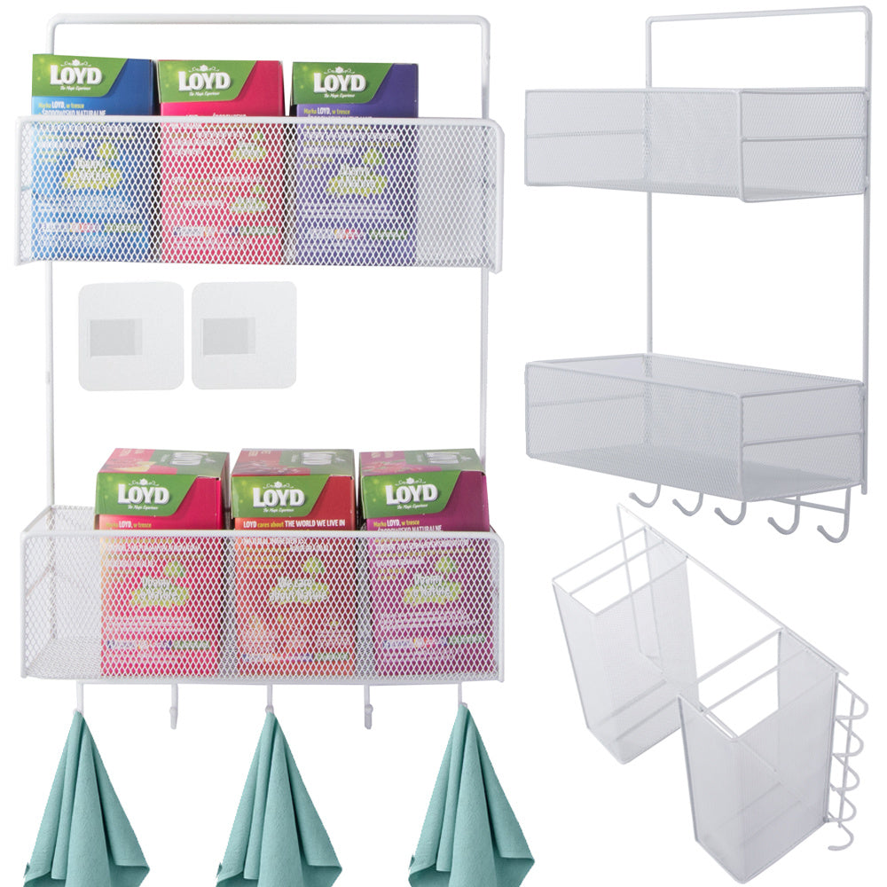 Metalinis organizatorius pakabinama lentyna virtuvės lentyna vonios kambario pakaba, Baltas, Szín, Fehér