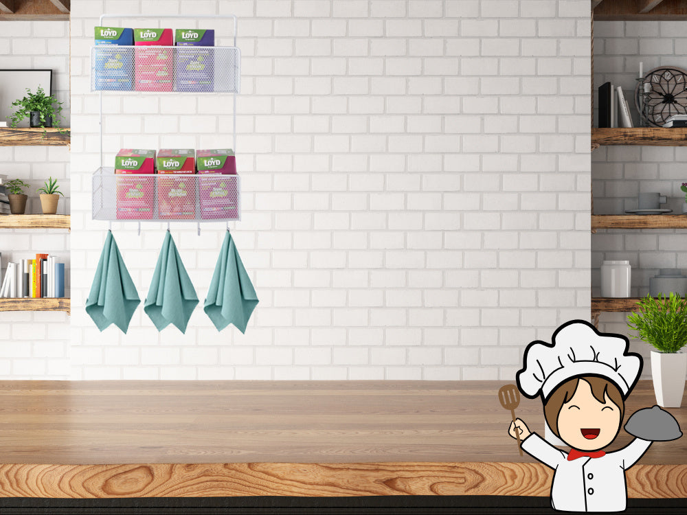 Metalinis organizatorius pakabinama lentyna virtuvės lentyna vonios kambario pakaba, Baltas, Szín, Fehér