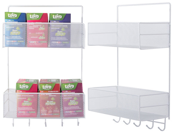 Metalinis organizatorius pakabinama lentyna virtuvės lentyna vonios kambario pakaba, Baltas, Szín, Fehér