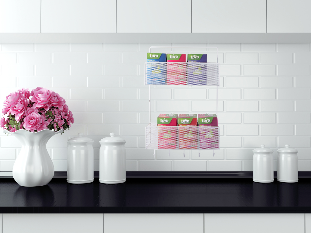 Metalinis organizatorius pakabinama lentyna virtuvės lentyna vonios kambario pakaba, Baltas, Szín, Fehér