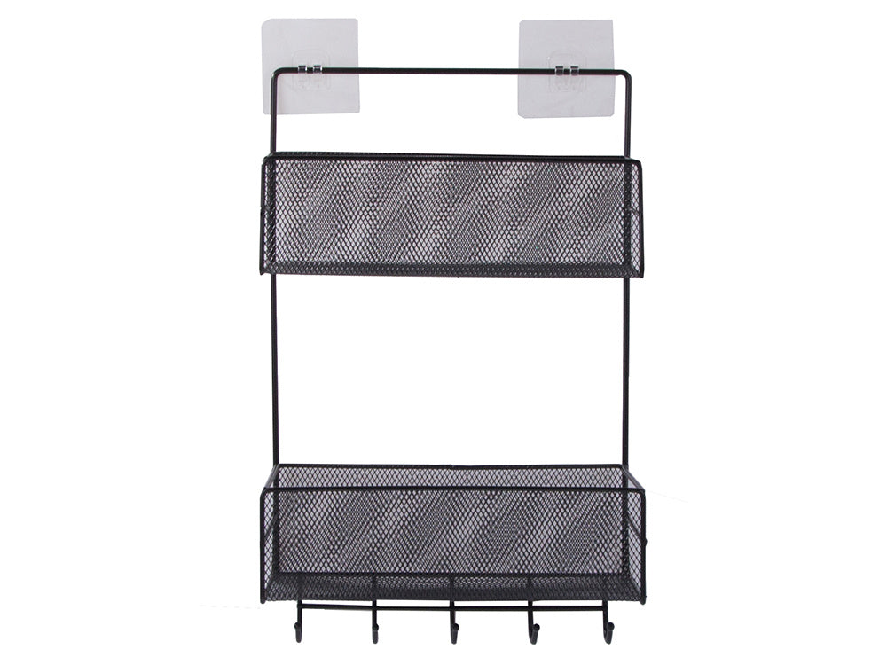 Metalinis organizatorius pakabinama lentyna virtuvės lentyna vonios kambario pakaba, Juoda, Szín, Fekete