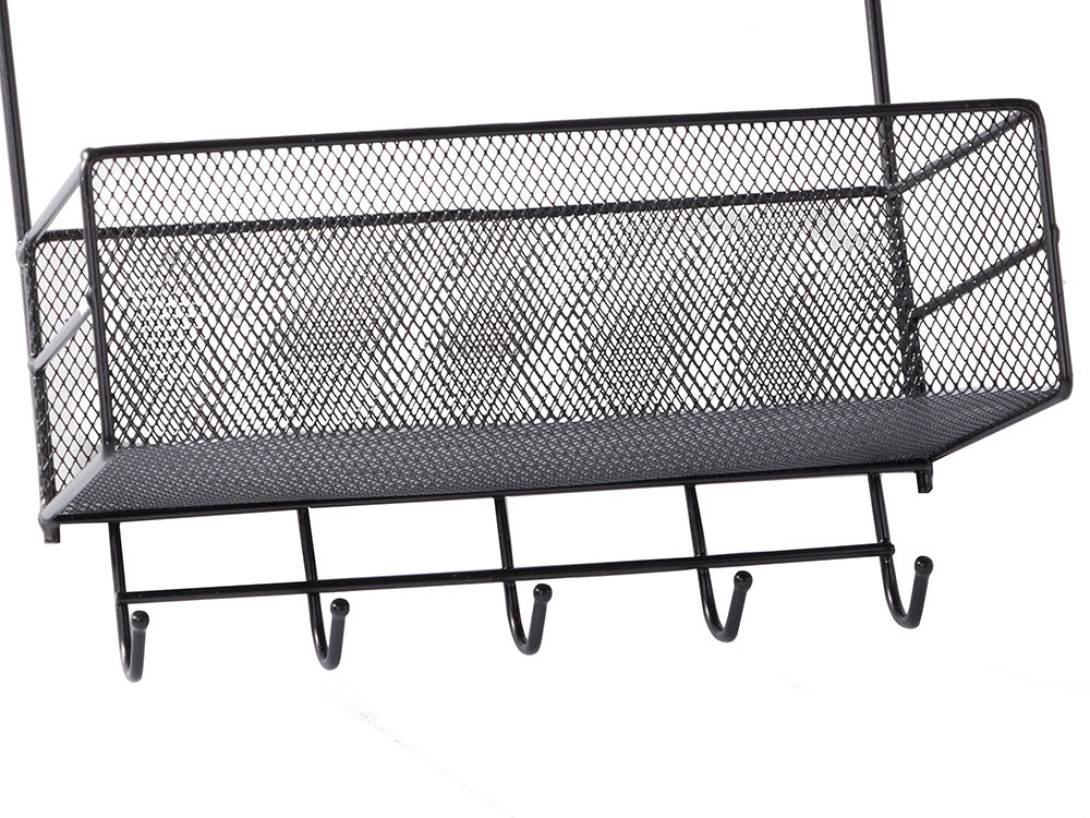 Metalinis organizatorius pakabinama lentyna virtuvės lentyna vonios kambario pakaba, Juoda, Szín, Fekete