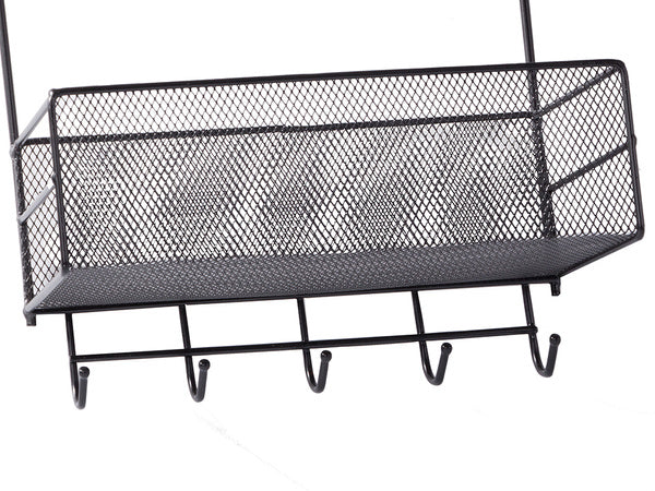 Metalinis organizatorius pakabinama lentyna virtuvės lentyna vonios kambario pakaba, Juoda, Szín, Fekete