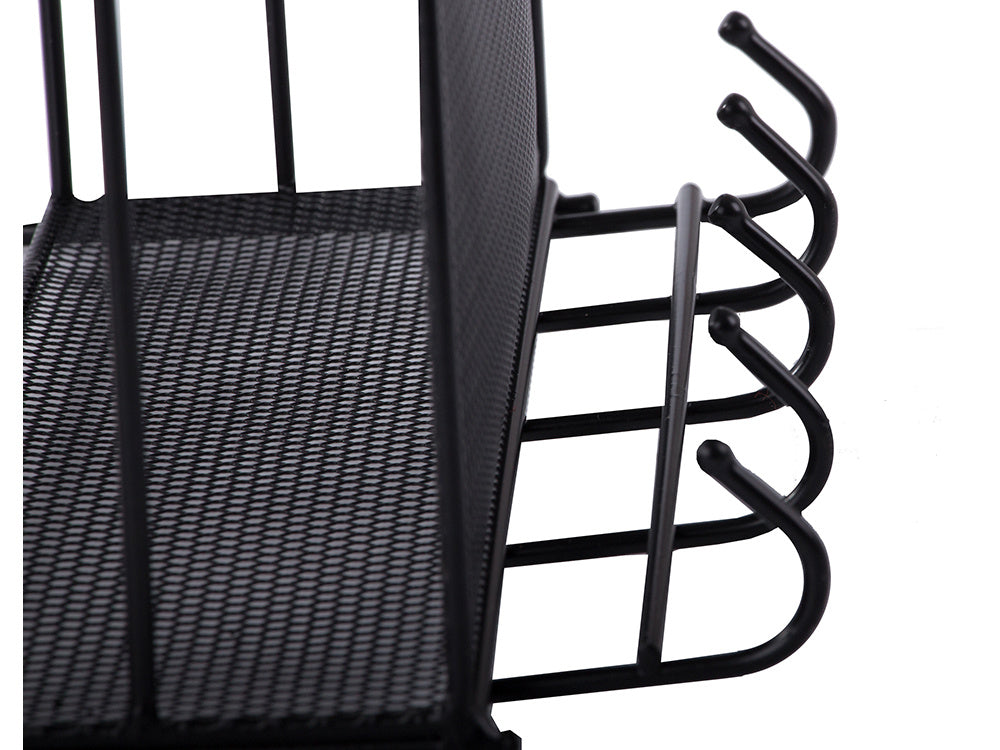 Metalinis organizatorius pakabinama lentyna virtuvės lentyna vonios kambario pakaba, Juoda, Szín, Fekete