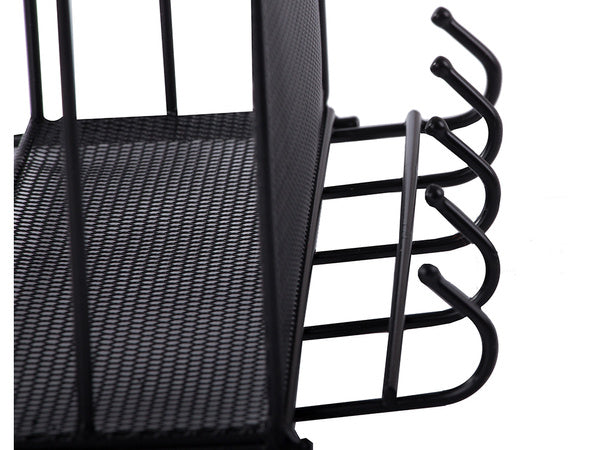 Metalinis organizatorius pakabinama lentyna virtuvės lentyna vonios kambario pakaba, Juoda, Szín, Fekete