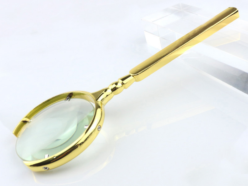 Skaitymo didinamasis stiklas rankinis didinamasis stiklas auksinis didinimas 6x