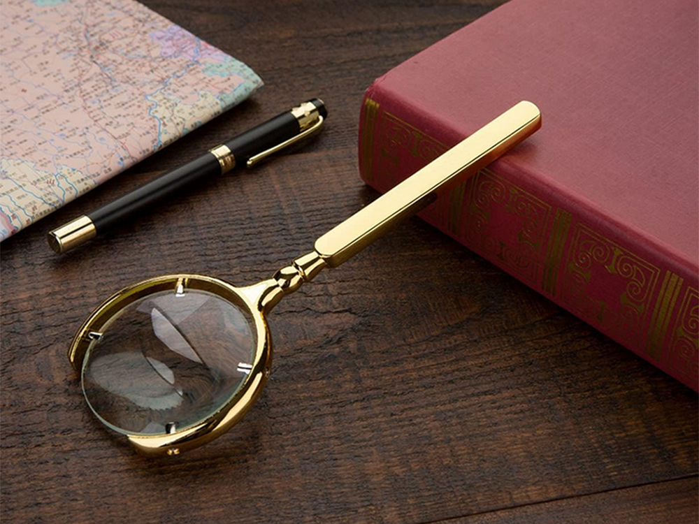Skaitymo didinamasis stiklas rankinis didinamasis stiklas auksinis didinimas 6x
