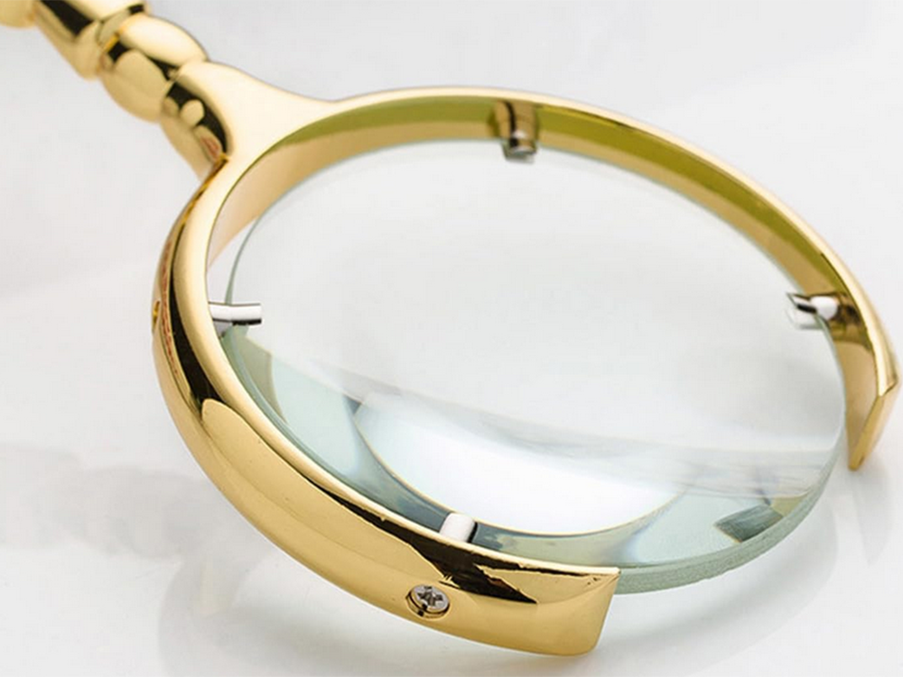 Skaitymo didinamasis stiklas rankinis didinamasis stiklas auksinis didinimas 6x