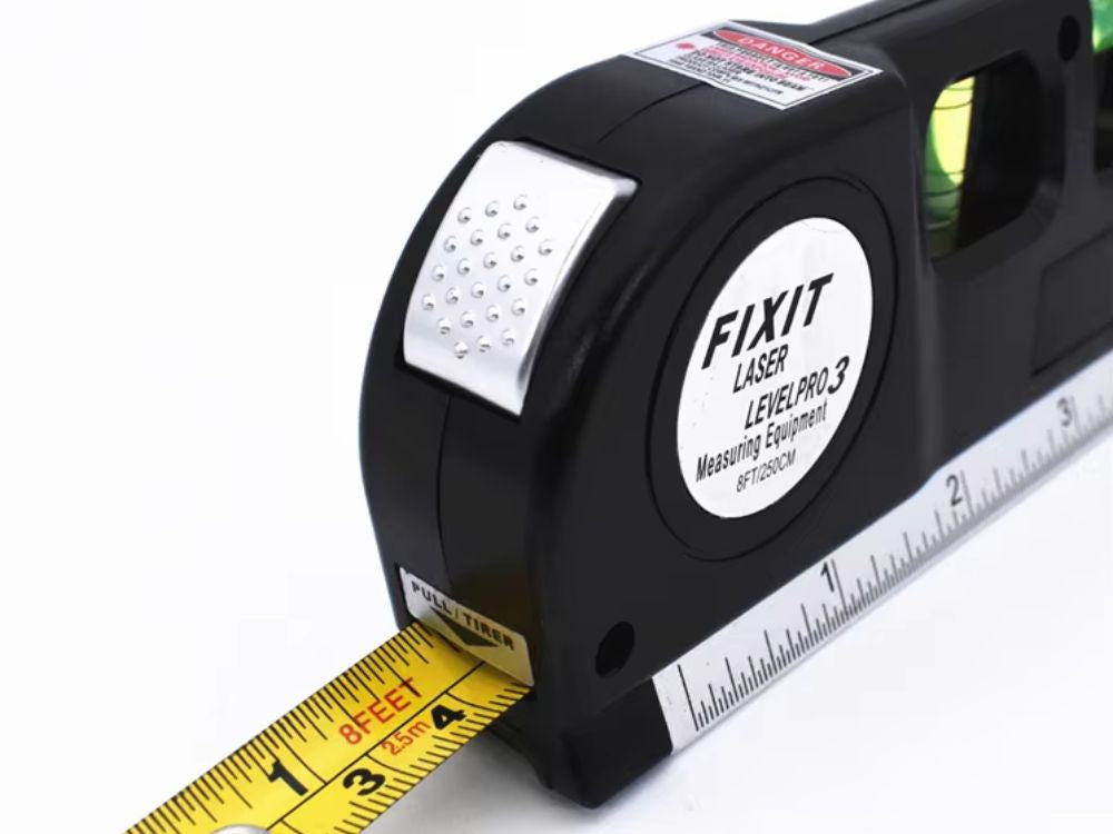 Tikslus lazerinis gulsčiukas su 2,5 m matavimo juosta lazerinis 3 led režimai usb