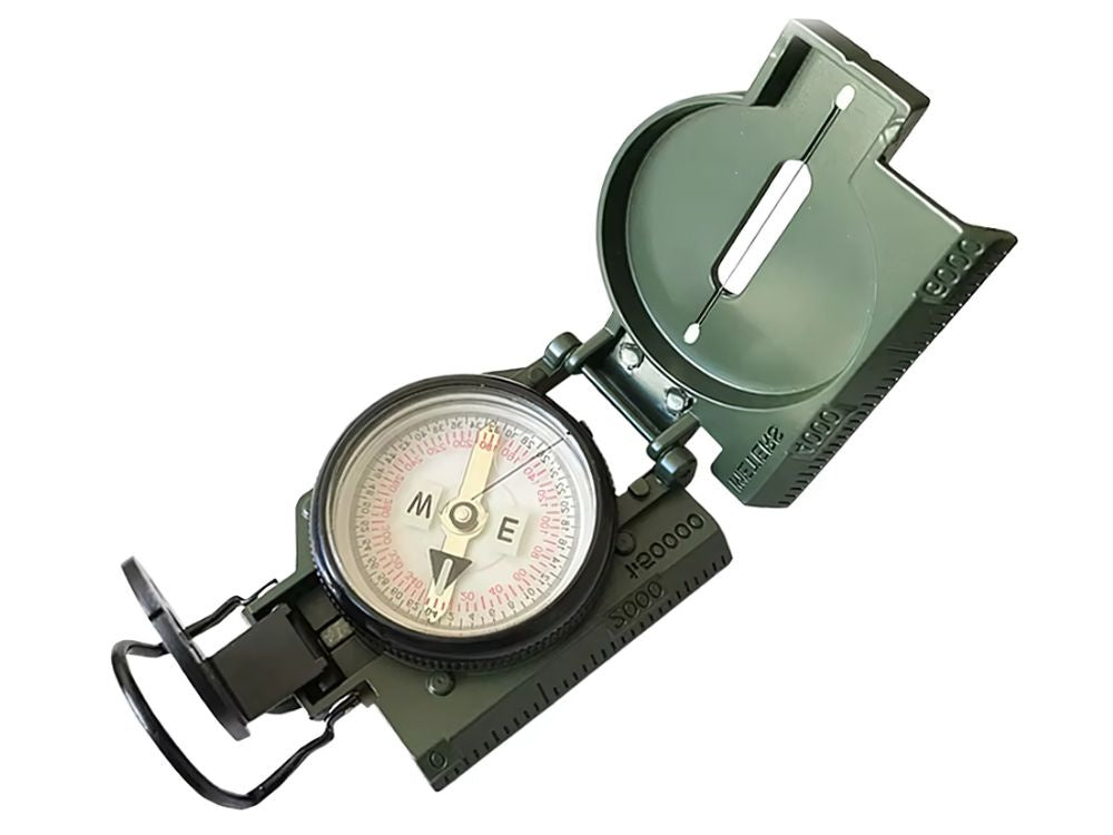 Profesionalus taktinis karinis kompasas, metalinė užrakinama liniuotė