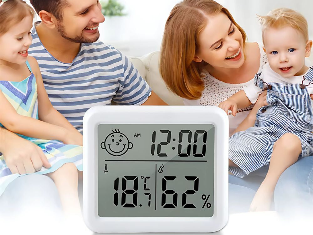 Termometras higrometras laikrodis elektroninis kalendorius vidinis belaidis