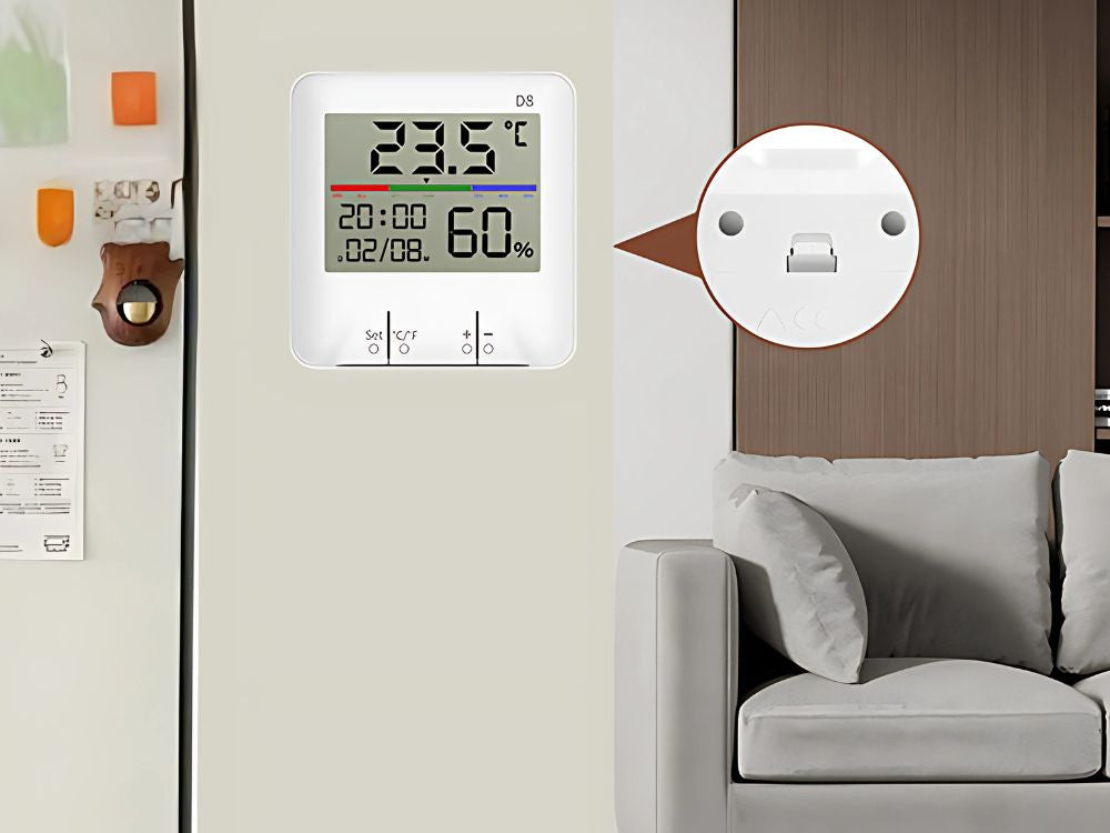 Termometras orų stotis vidinis higrometras laikrodis baterija lcd