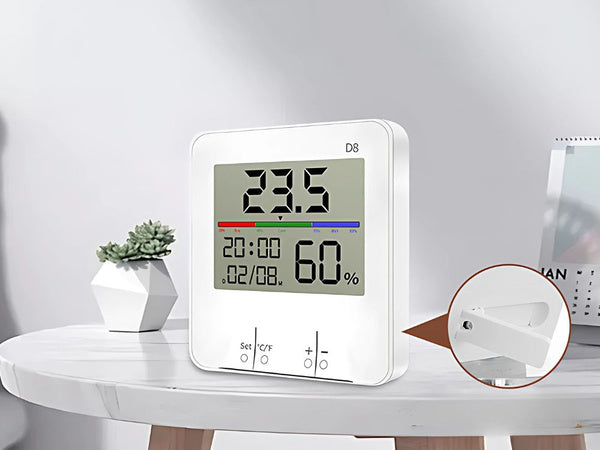 Termometras orų stotis vidinis higrometras laikrodis baterija lcd