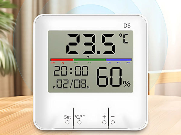 Termometras orų stotis vidinis higrometras laikrodis baterija lcd