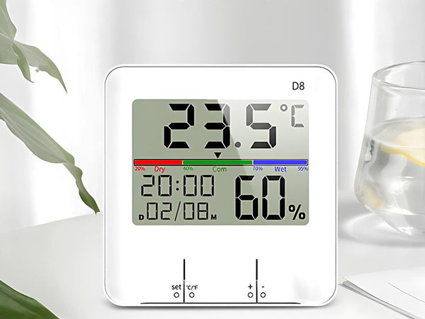 Termometras orų stotis vidinis higrometras laikrodis baterija lcd