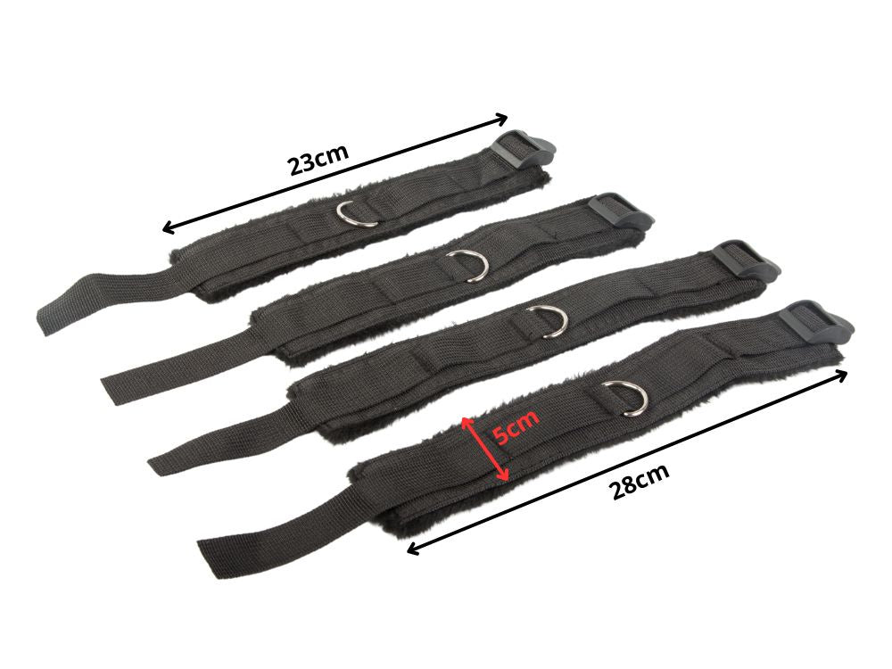 BDSM antrankių ir diržų rinkinys poroms, juodas