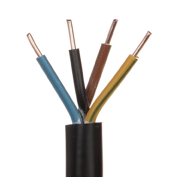 Lietkabelis OMY maitinimo kabelis H03VV-F 4x0.5mm2 (juodas, 100m)