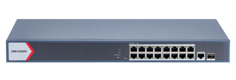 18 prievadų, 16 PoE prievadų komutatorius Hikvision DS-3E1518P-EI/M