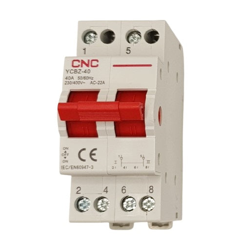 Modulinis perjungiklis CNC YCBZ-40, 2P, 40A, 1-0-2