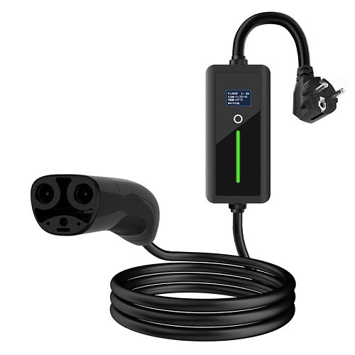 Elektromobilio nešiojamas įkroviklis TESLA NACS - Schuko (220V), 8-16A, 3.5kW, 1-fazė, 5m
