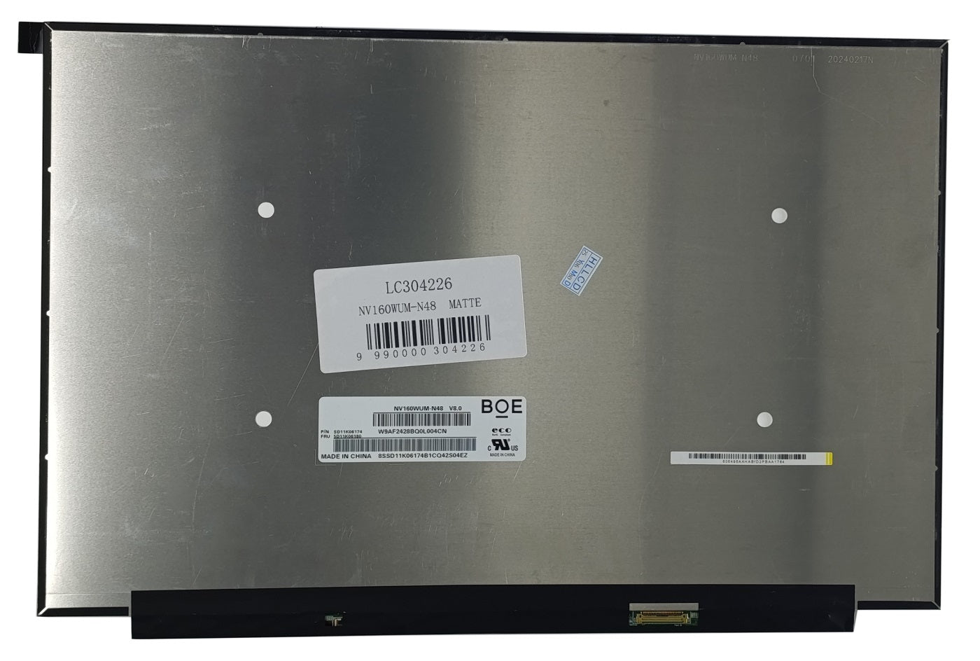 Matrica 16.0", 1920*1200, WLED, SLIM, IPS, matinė, 30pin (dešinėje), A+