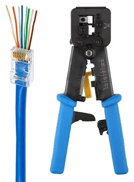 Tinklo užspaudimo replės SWTP003 perkišamoms jungtims (RJ45/RJ12 8P/6P/4P)