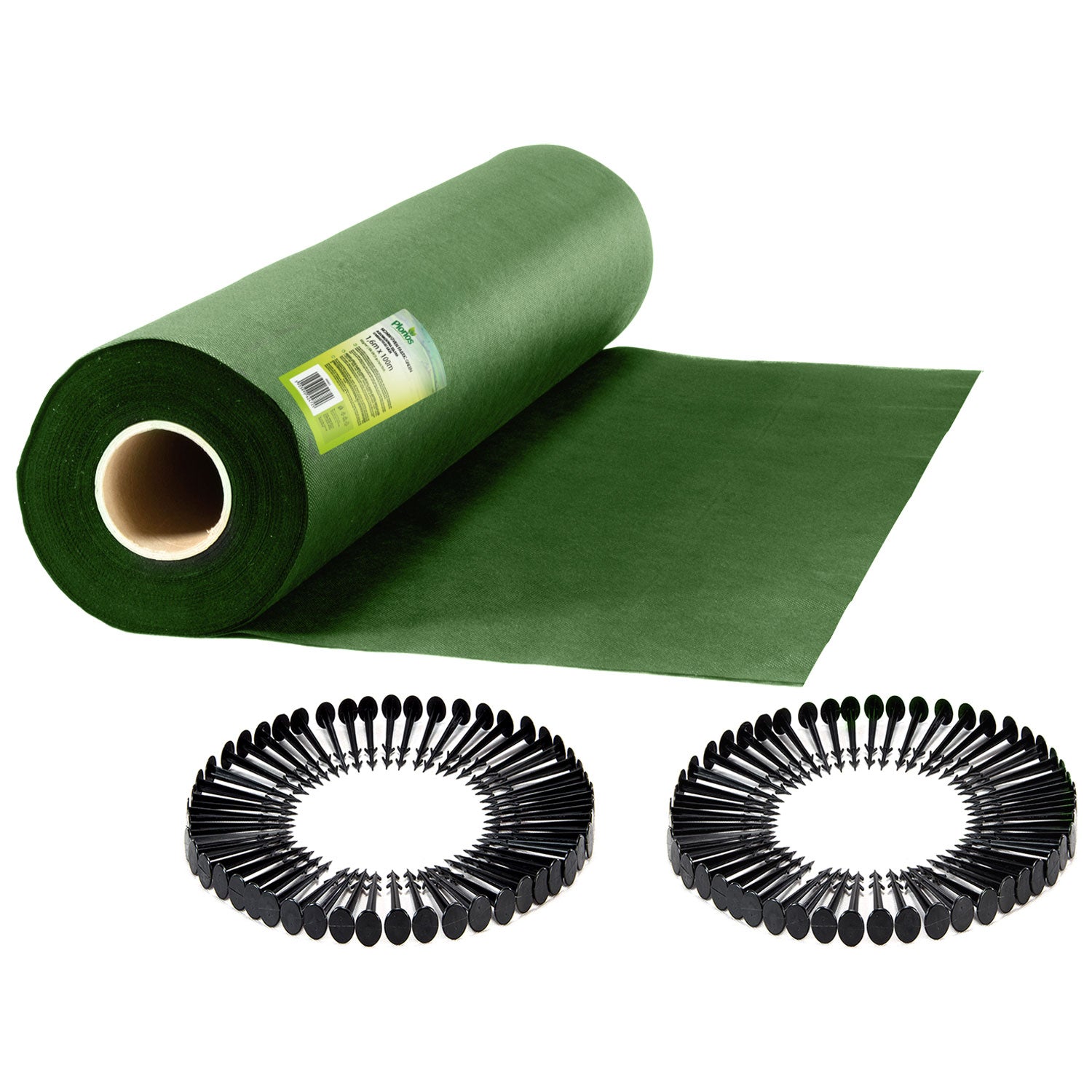 Agrofilinas sodas 1,6 m x 100 m 90 g/m2 + 100 spygliuočių Plonos - žalia