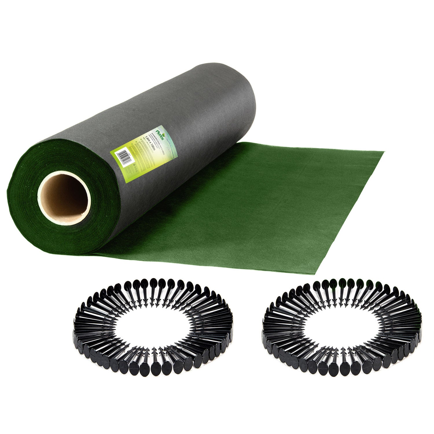 Agrofilinas sodas 1,6 m x 100 m 90 g/m2 + 100 spygliuočių Plonos - juoda-žali