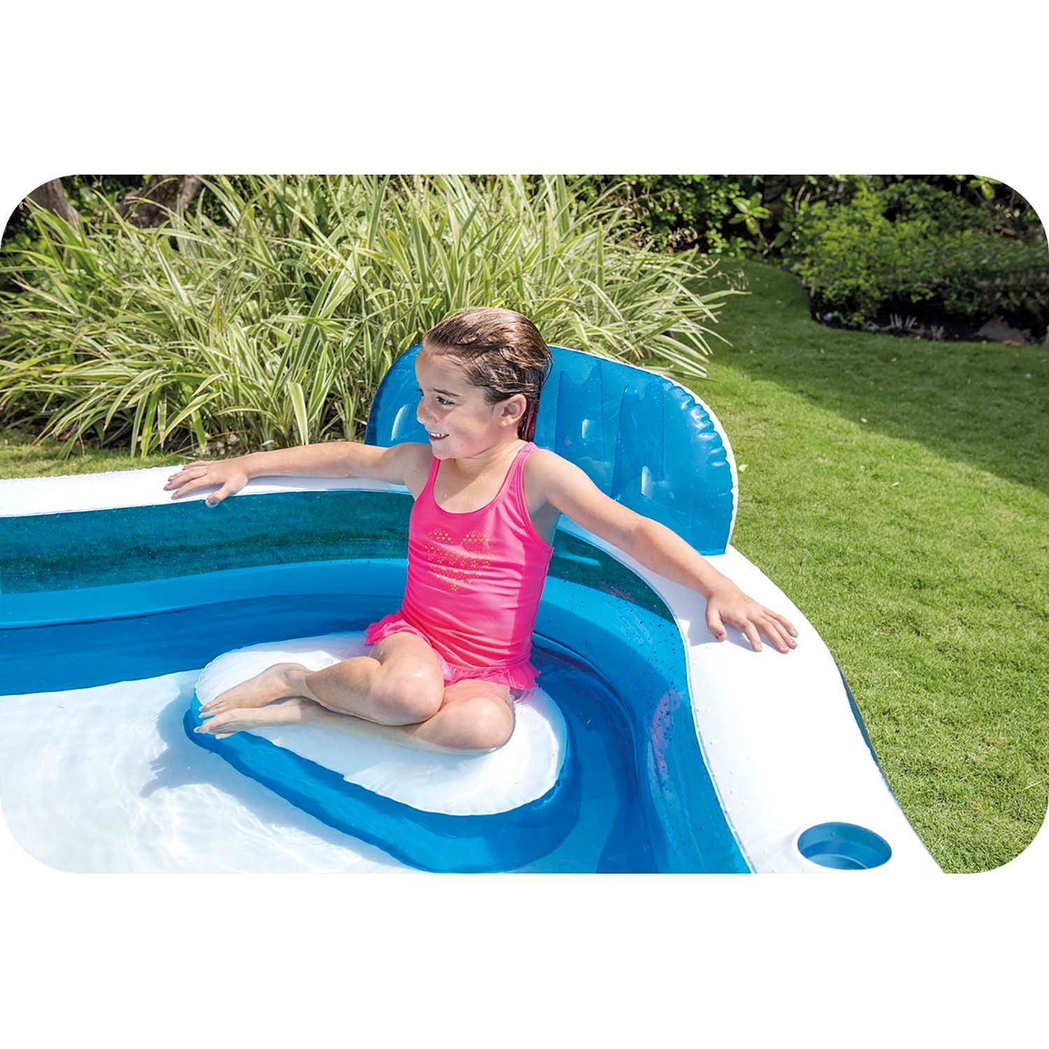 229 x 229 x 66 cm INTEX 56475 dviračio baseinas su sėdimomis vietomis