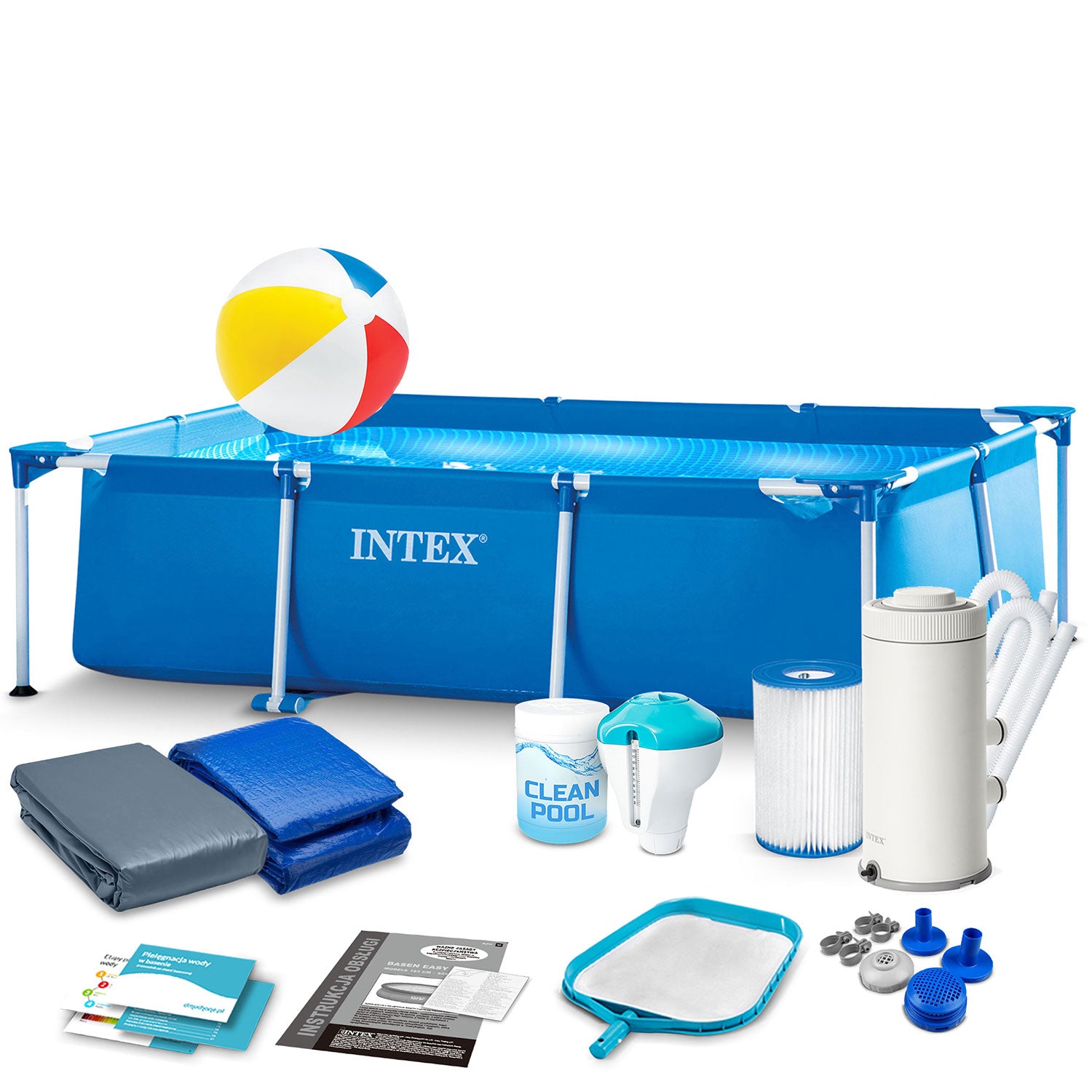 Stiklinis sodinis baseinas 260 x 160 x 65 cm 15v1 INTEX 28271