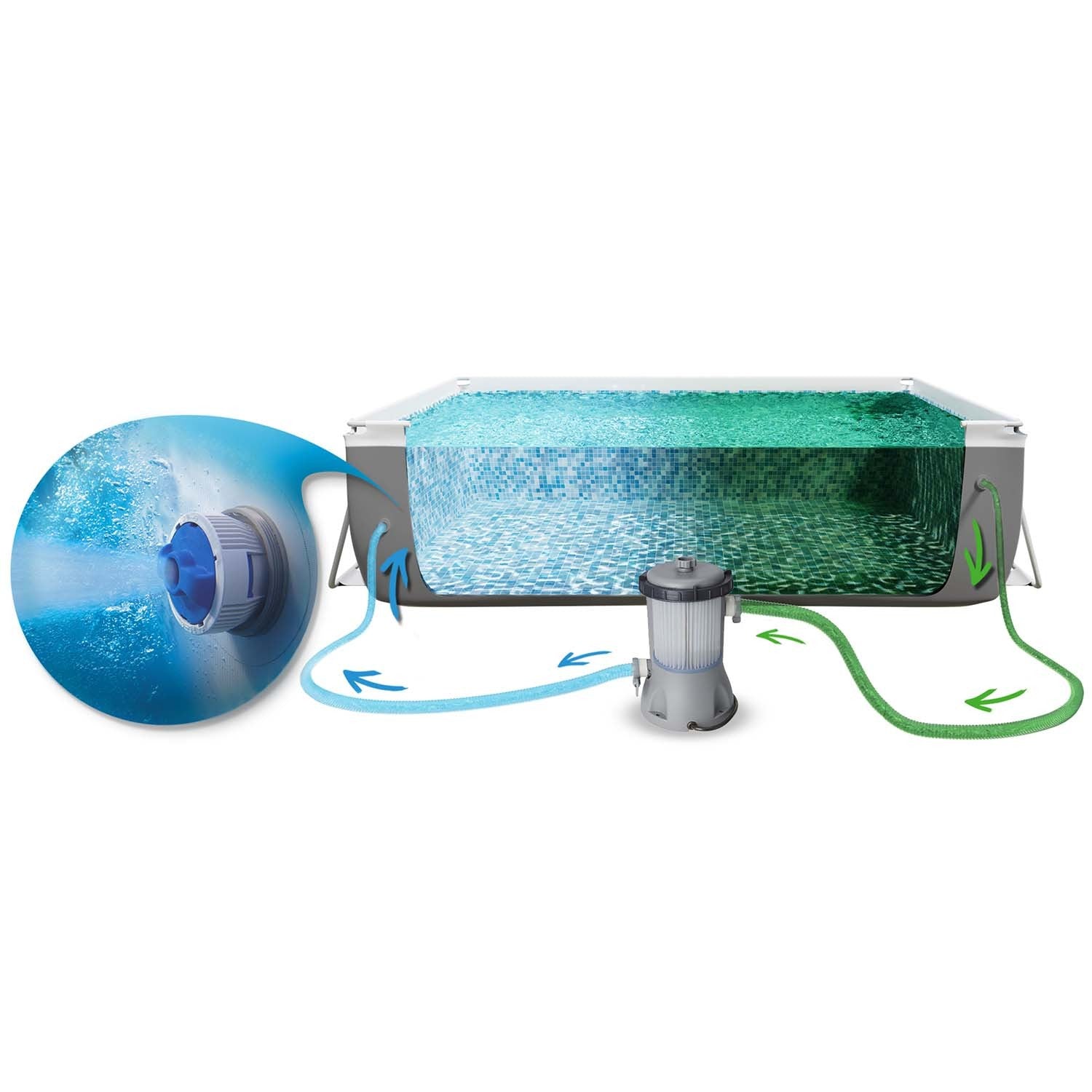 282 x 196 x 84 cm 16w1 Bestway 56629N uždengtas sodinis baseinas