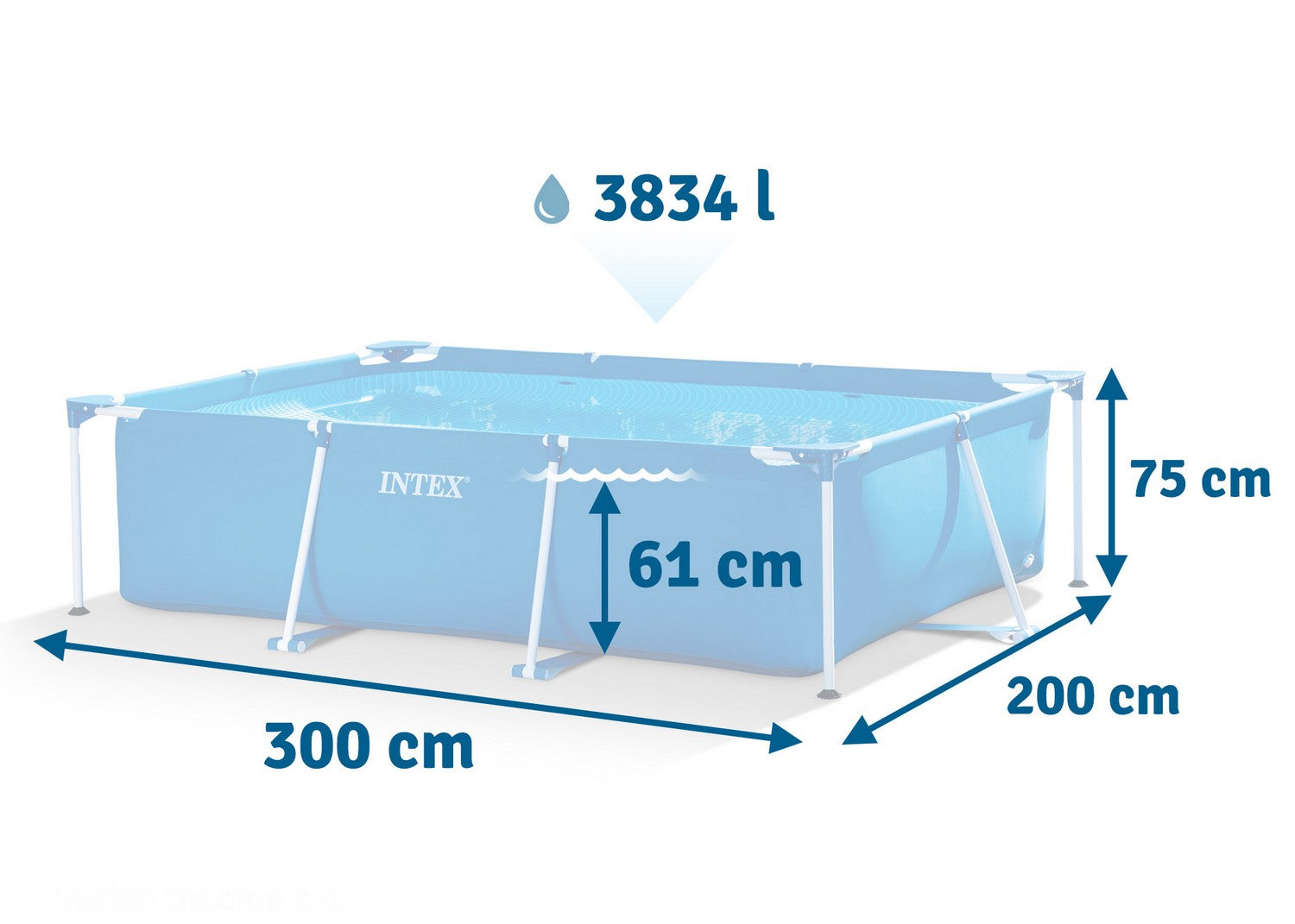 300 x 200 x 75 cm 2v1 karkasinis baseinas INTEX 28272