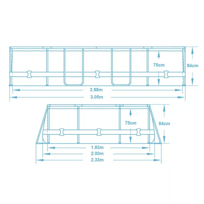 305 x 200 x 84 cm 10w1 Bestway 5614A karkasinis baseinas