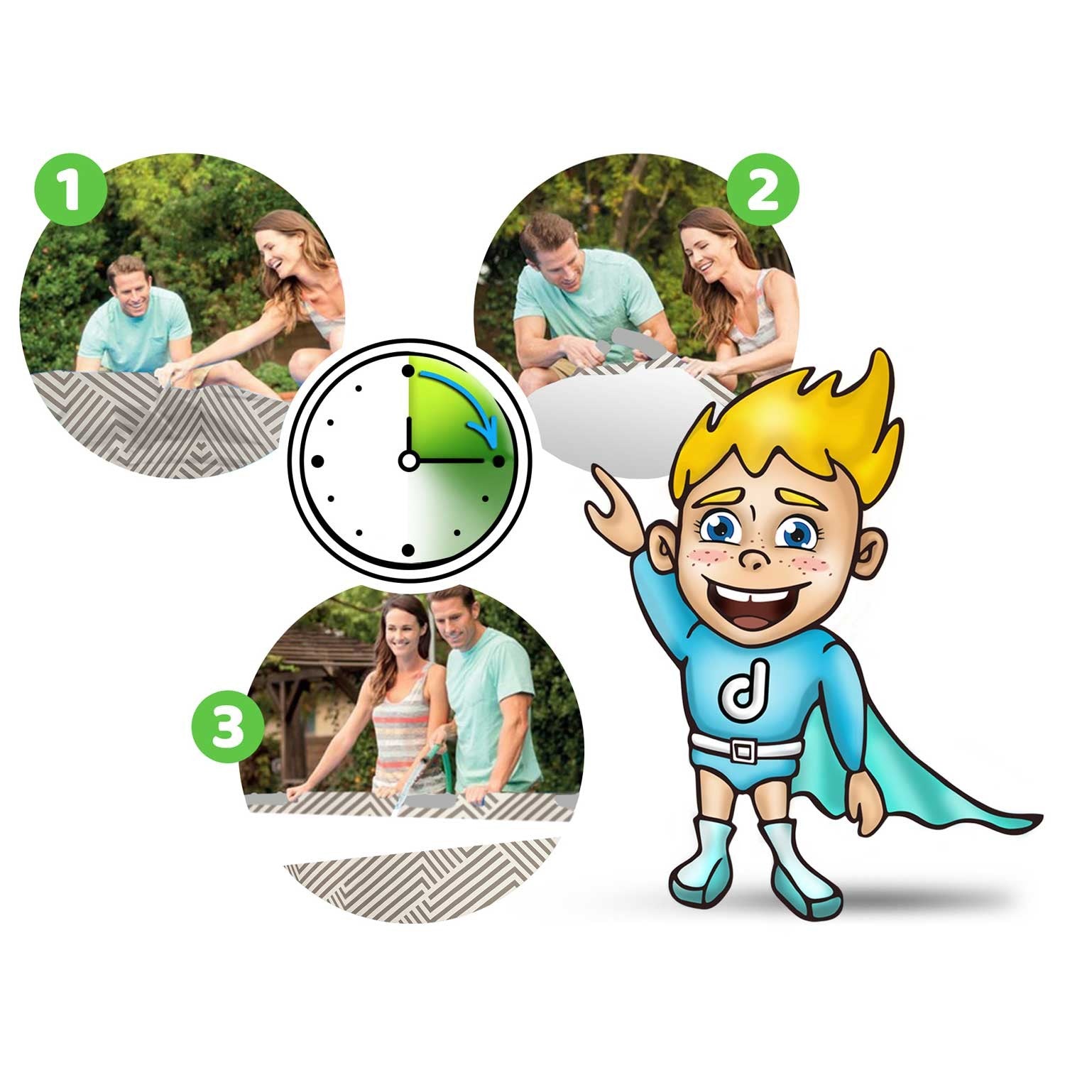 396 x 107 cm 11w1 Bestway 561FY stogo baseinas