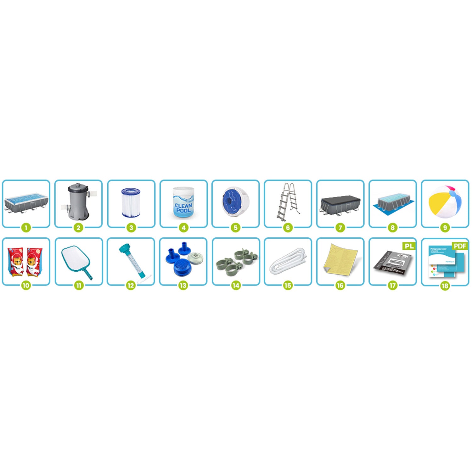 404 x 201 x 100 cm 18w1 Bestway 56441 karkasinis baseinas