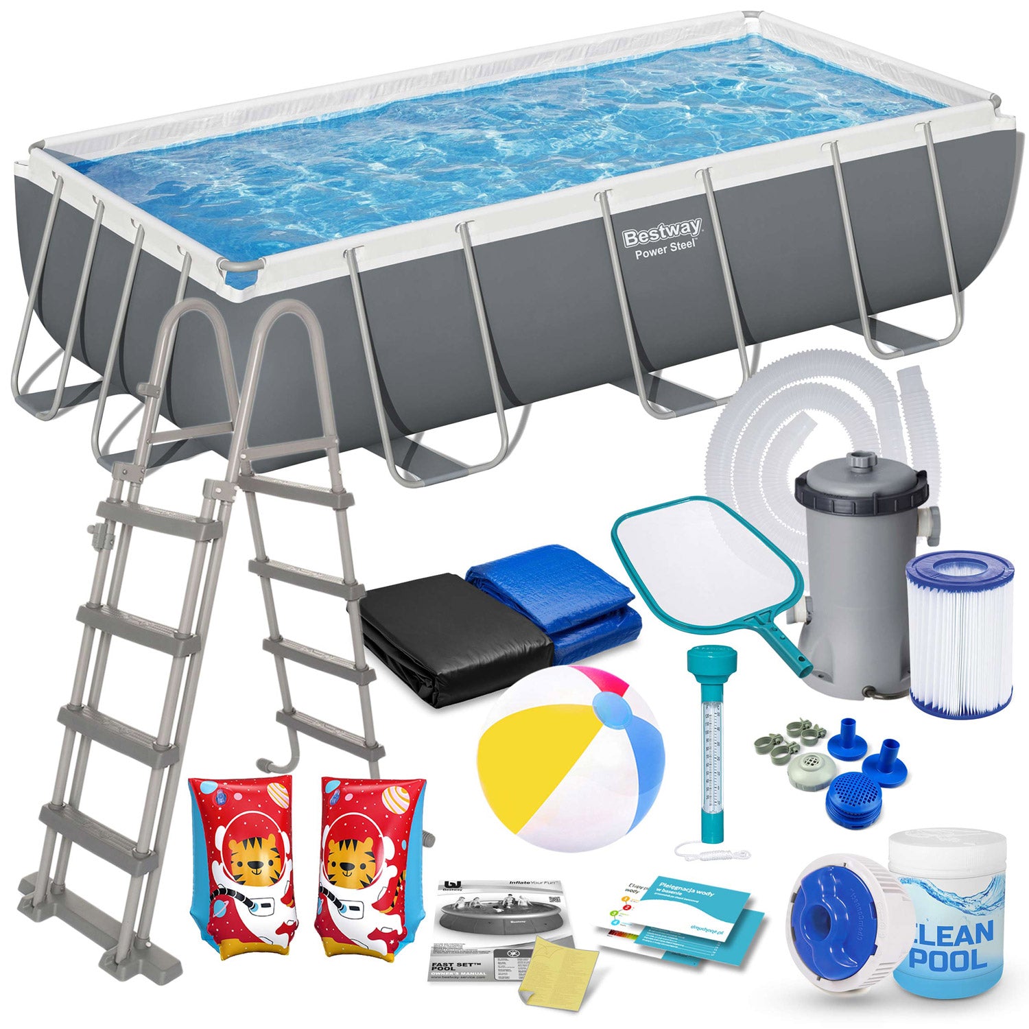 404 x 201 x 100 cm 18w1 Bestway 56441 karkasinis baseinas