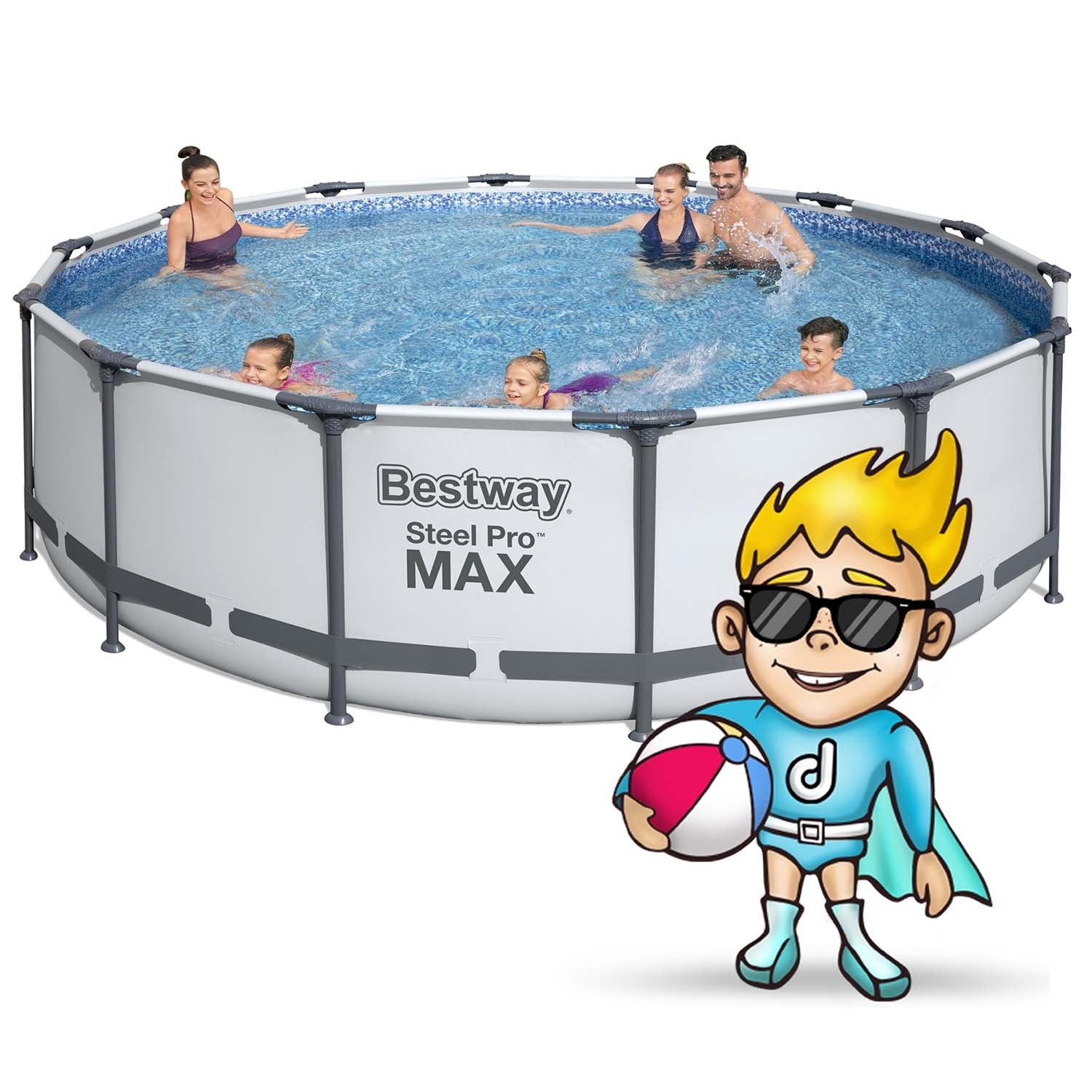 Stiklinis lauko baseinas 427 x 107 cm 19w1 Bestway 56950