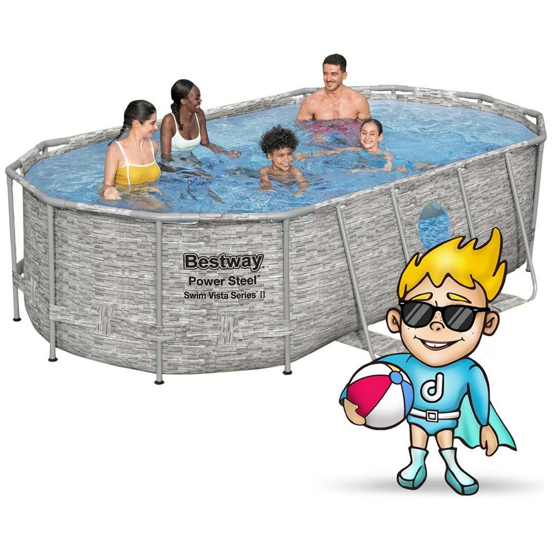 427 x 250 x 100 cm 12w1 Bestway 56714N uždengtas sodinis baseinas