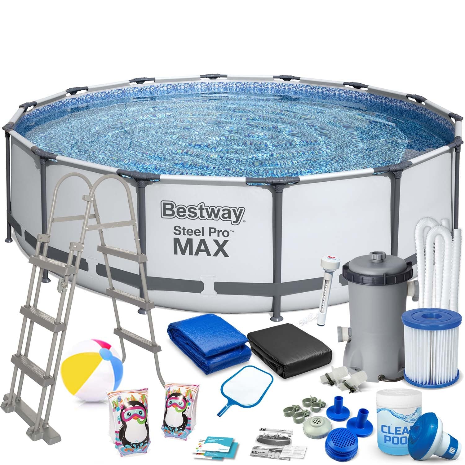 Stiklinis lauko baseinas 427 x 107 cm 19w1 Bestway 56950