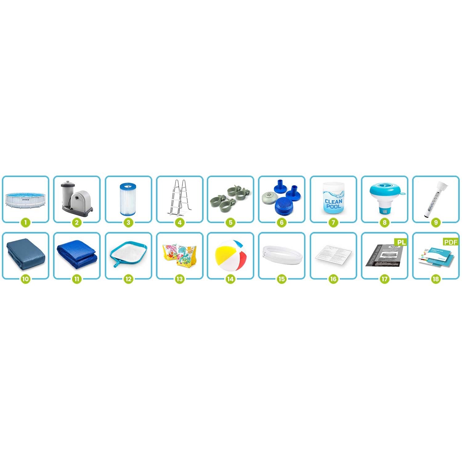 488 x 122 cm 18v1 Intex 26746 karkasinis sodo baseinas