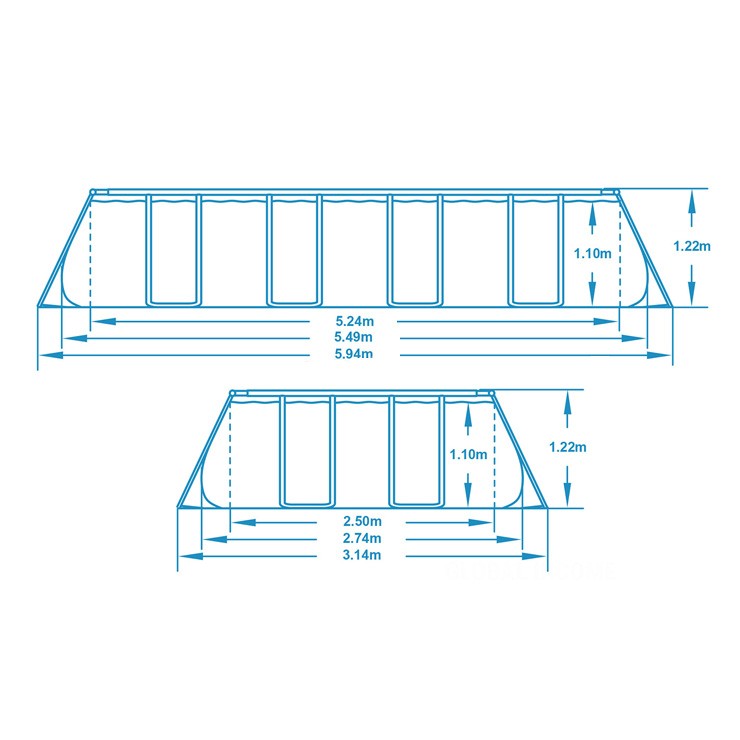 549 x 274 x 122 cm 17w1 Bestway 56710 karkasinis baseinas