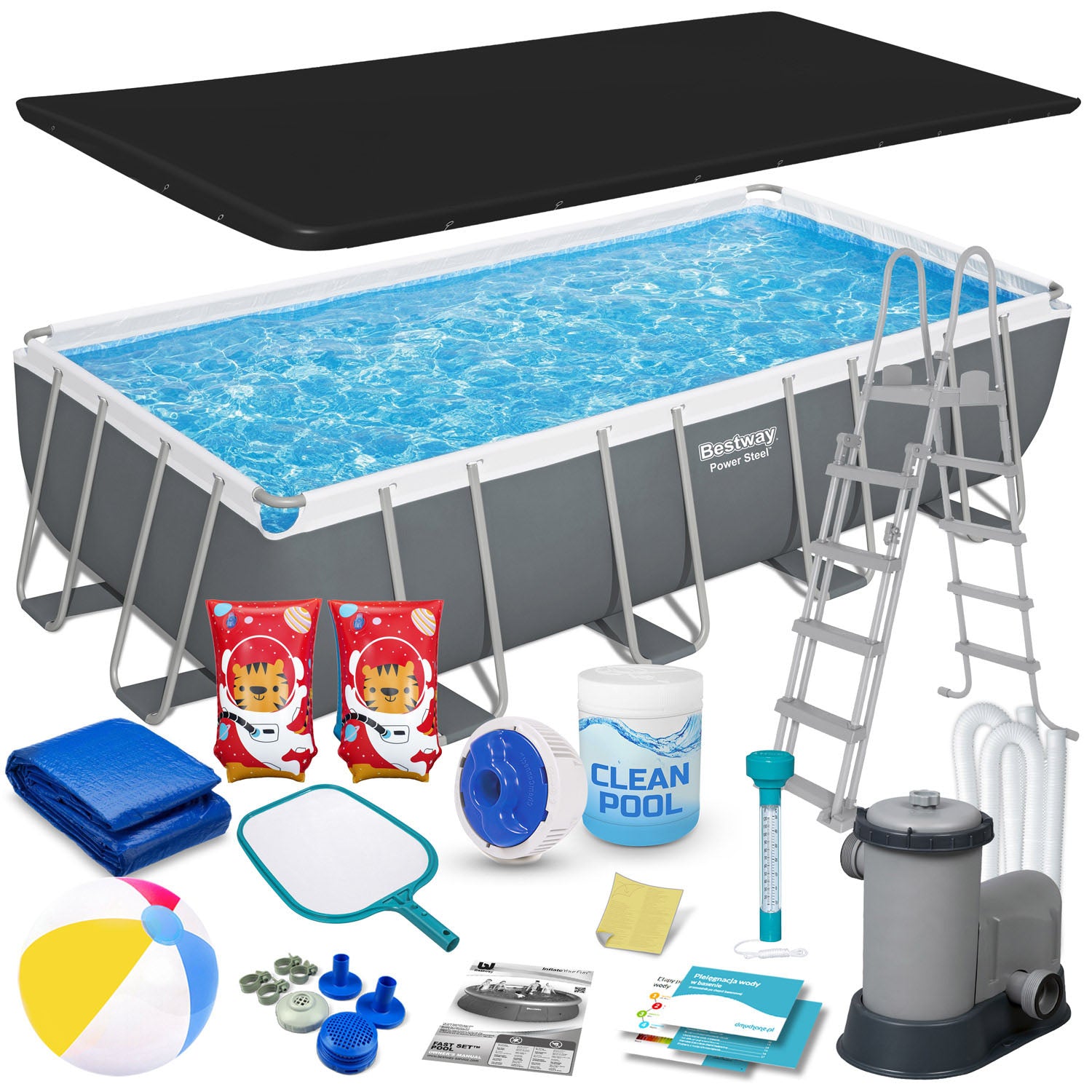 549 x 274 x 122 cm 17w1 Bestway 56465 stogo baseinas