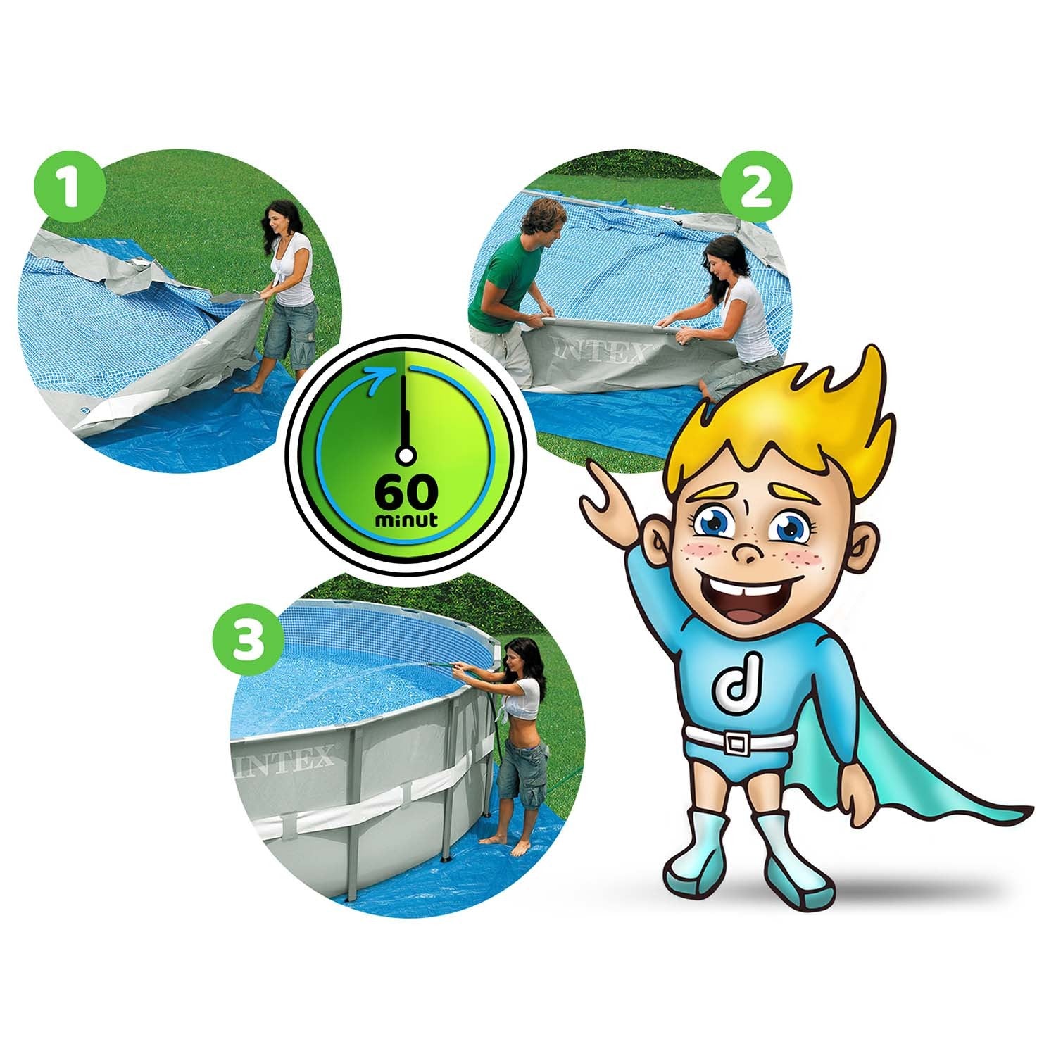 610 x 132 cm 21v1 karkasinis lauko baseinas INTEX 26756