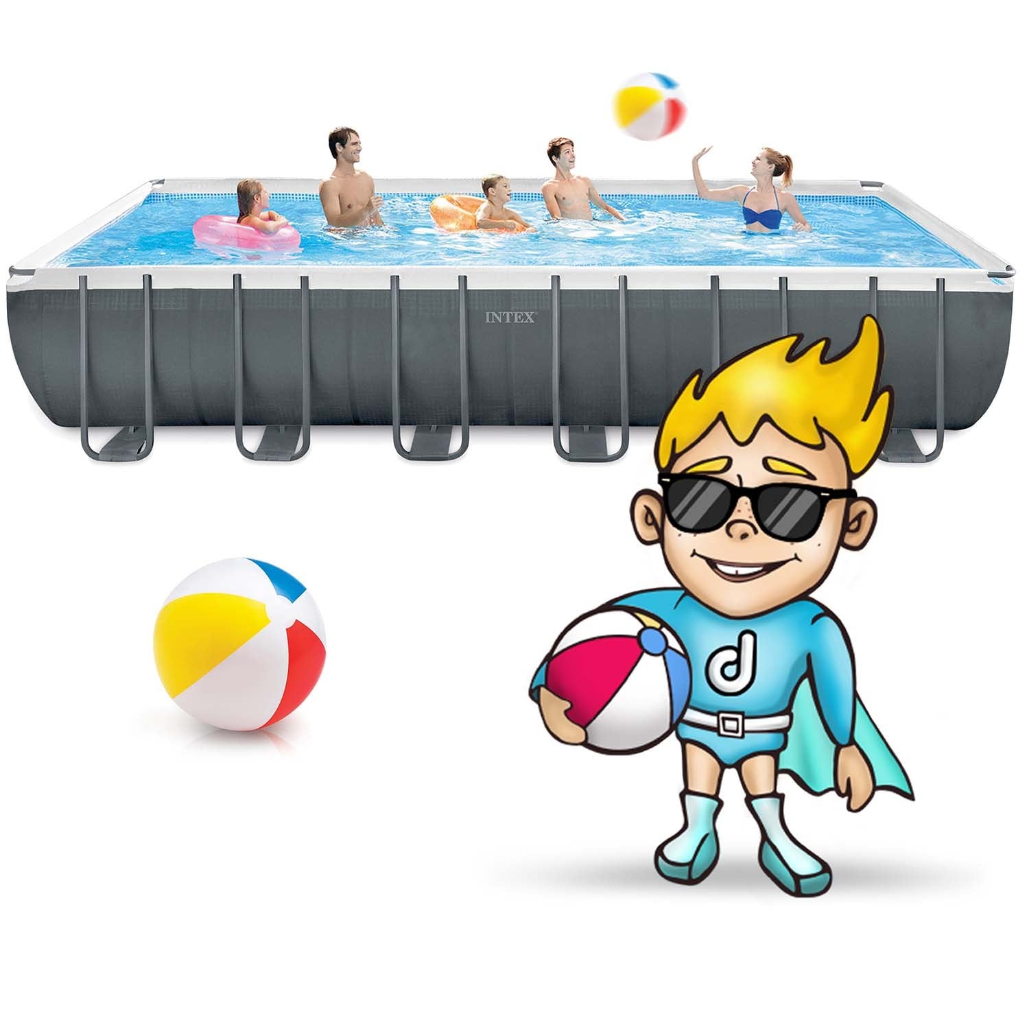 732 x 366 x 132 cm 18v1 karkasinis lauko baseinas INTEX 26364