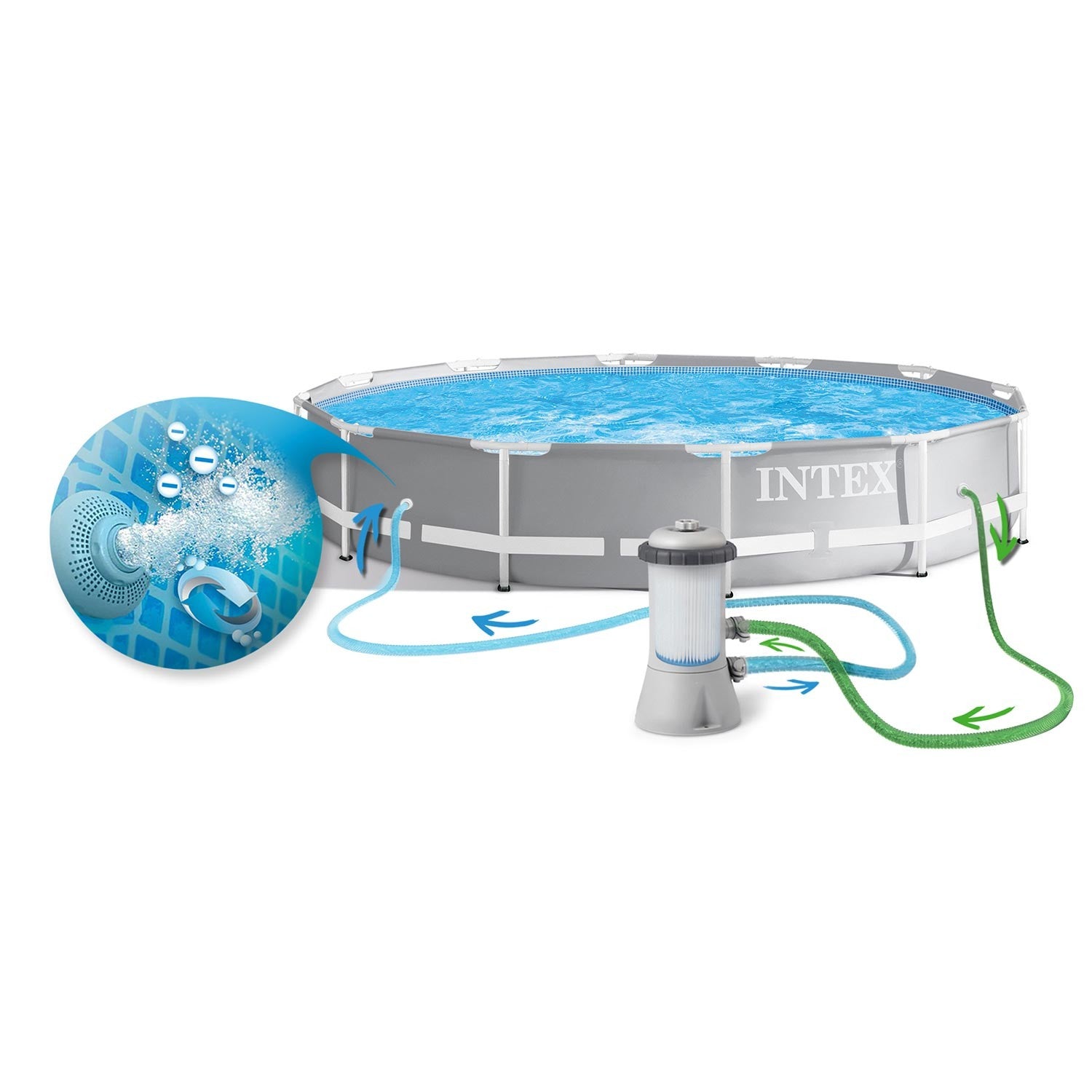 Prism Frame 366 x 76 cm 4v1 stiklinis baseinas INTEX 26712