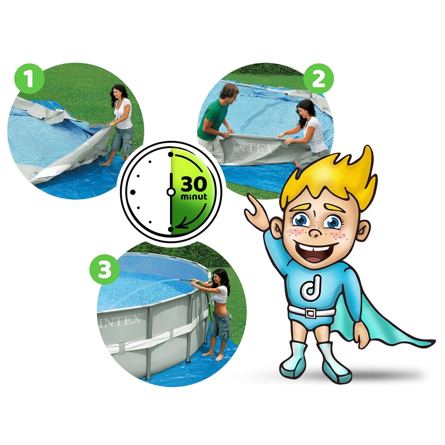 305 x 76 cm 15v1 INTEX 26702 karkasinis sodo baseinas